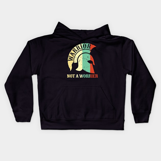 Warrior not a worrier motivational Kids Hoodie by alltheprints